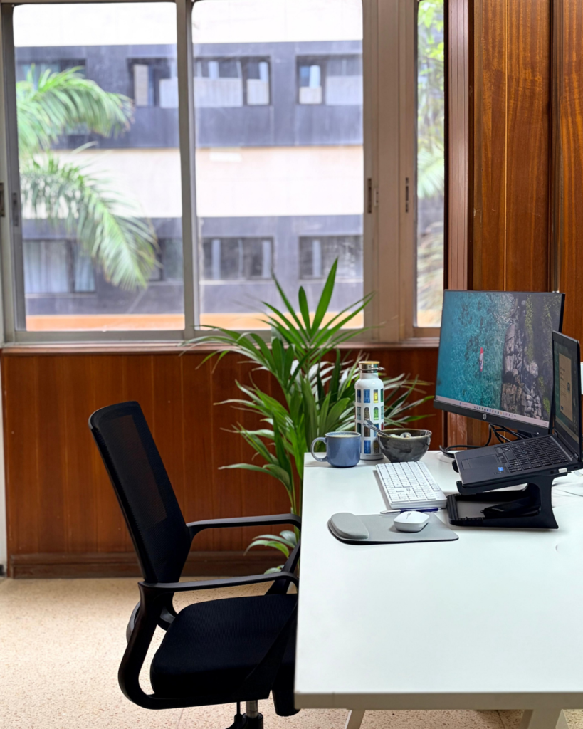dedicated desk glass window