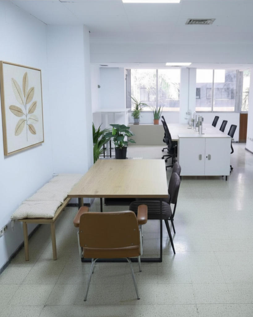 Hot desks and chill area at Nas Coworking in Las Palmas