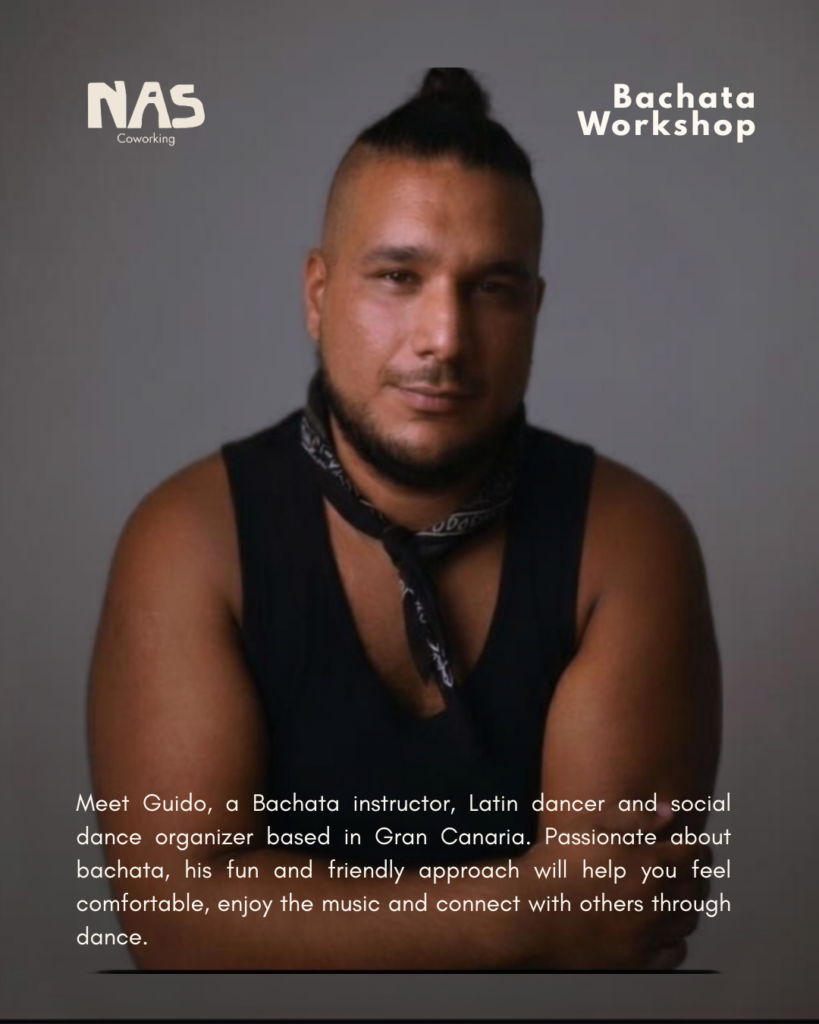 Guido, Latin dance instructor leading a bachata workshop in Las Palmas